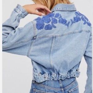 Free people cropped Jean jacket